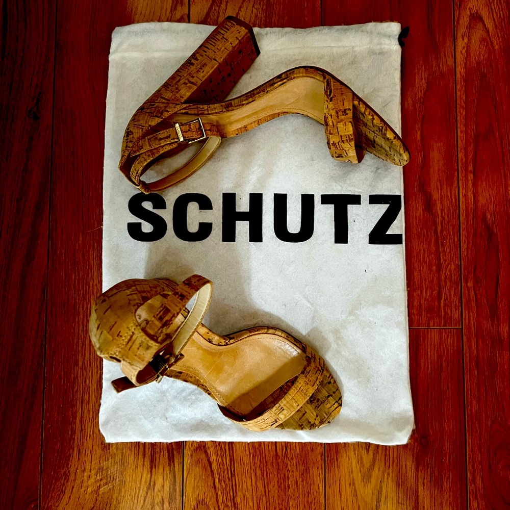 schutz cork heels size 8 - worn once